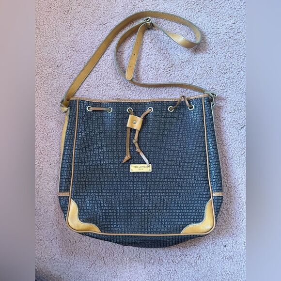 Ted Lapidus Paris Vintage 80 Ted Lapidus Paris Vintage 80’s Monogram Crossbody Purse Tan and Brown paint